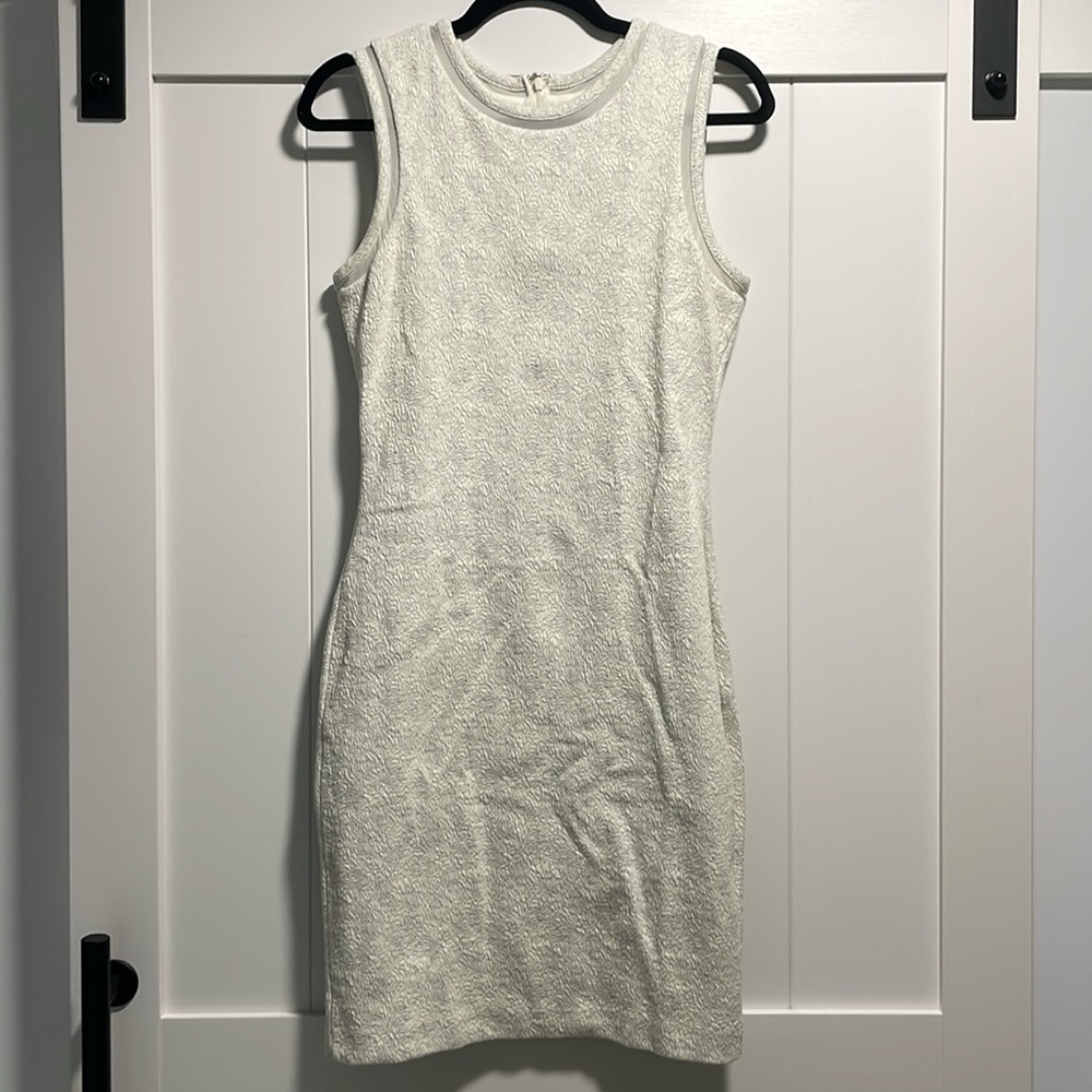 Reiss 1971 white sparkle bodycon mini dress, size US 6